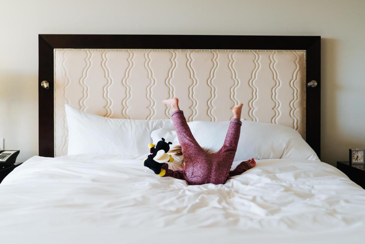 Fairmont Waterfront Otel Vancouver Dış mekan fotoğraf A child playing with a plush toy